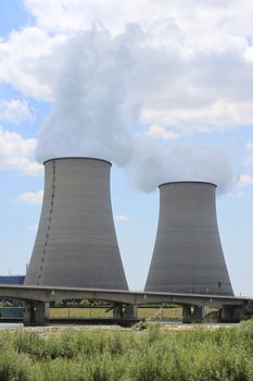 nuclear power plant in operation for production of electrical energy