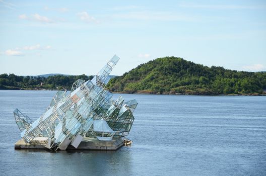 Sculpture of an ice-berg, outside the opera of Oslo, Norway