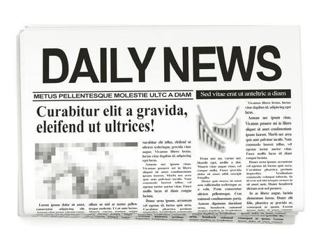 News concept: newspapers on white background, 3d render