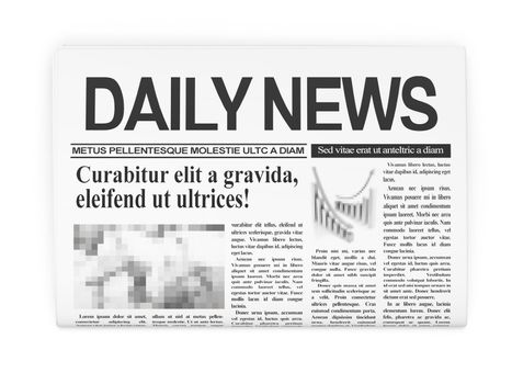 News concept: newspapers on white background, 3d render