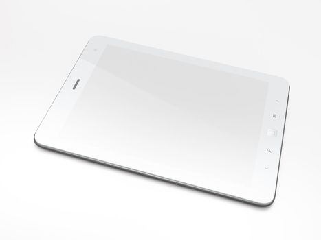 High-detailed black tablet pc on white background, 3d render.