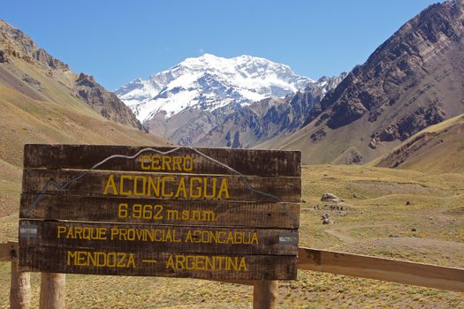 Summit of Aconcagua, highest mountain outside Himmalaya, Aconcagua National Parc, Andes Mountains, Argentina