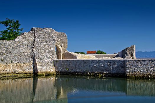 Old stone walls of Nin town, Dalmatia, Croatia