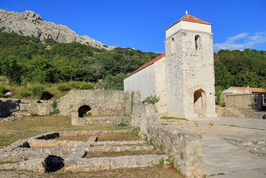Old church historic site in Jurndvor near Baska, Island of Krk, Croatia