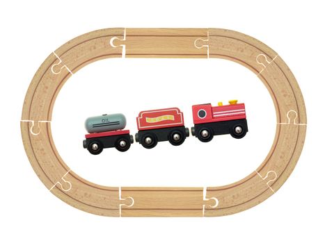 A toy train isolated against a white background