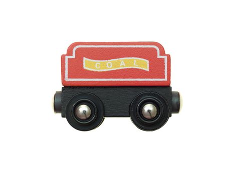 A toy train isolated against a white background