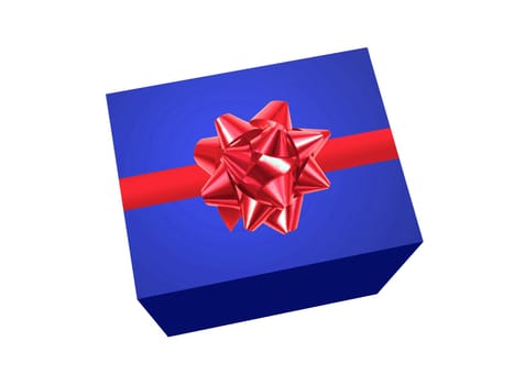 A gift box isolated against a white background