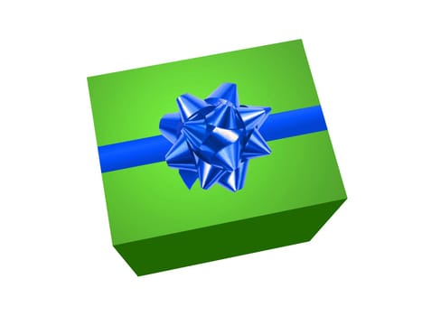 A gift box isolated against a white background