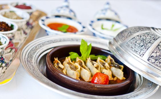 Delicious manti, traditional Ottoman-Turkish food