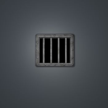 riveted metal prison window - 3d illustration