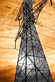 Overhead Power Lines Multi-Color to Signify Controversy and Danger