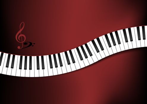 Curved Piano Keyboard Background Illustration