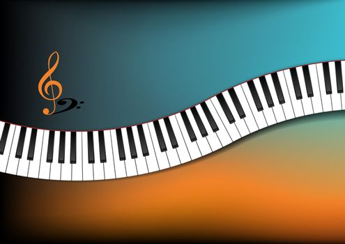 Curved Piano Keyboard Background Illustration