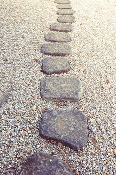 scenic stone way in Japanese zen garden