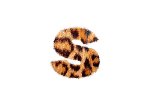 Custom english text base on leopard skin, isolated in white