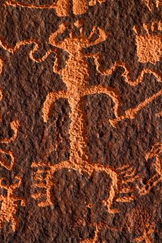 Petroglyph seen on famous Newspaper Rock in Utah.