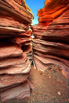 Anniversary Narrows are a slot canyon of the Lovell Wash in southern Nevada.