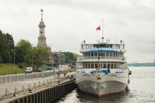 Cruise ship in the Moscow river station. Taken on July 2012.