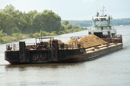 River barge in Moscow canal, Russia. Taken on July 2012.