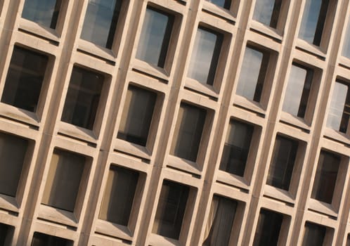 Modern building detail out of glass and cement