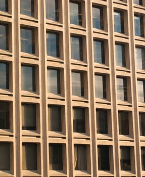 Modern building detail out of glass and cement