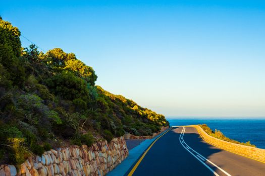 Curving road near the sea, Cape Town, South Africa