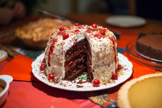 Black Forest Cake Served and Ready to Eat