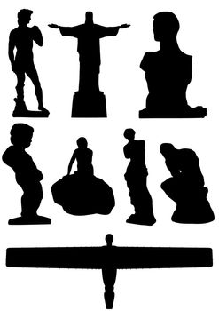 Illustration of 8 famous statues of the world