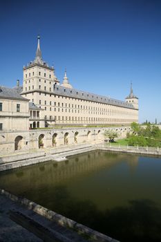 view of public Escorial palace at Madrid Spain