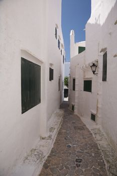 village of Binibeca at Menorca island in Spain
