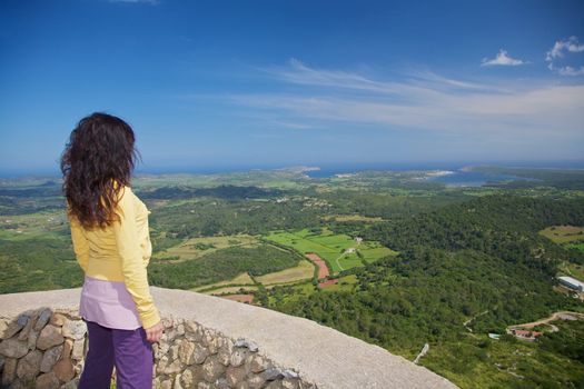 view from Toro Mountain at Menorca island in Spain