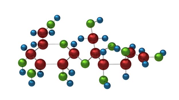 Molecule of sucrose, 3D render, isolated on white