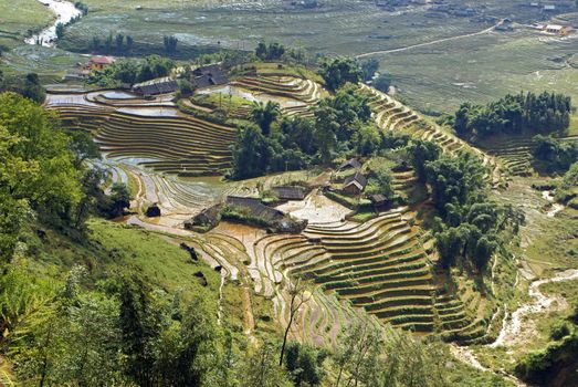 Typical landscape in the highlands of north Vietnam