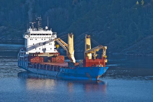 ringdalsfjord is a boundary fjord of norway and sweden, it extends from the oslo fjord and to halden, where it goes into iddefjord, picture is shot from svinesund bridge and shows bbc europe on the way out of the fjord, bbc europe is a cargo ship, is 120X20 meters and sails under antigua barbuda [ag] flag.