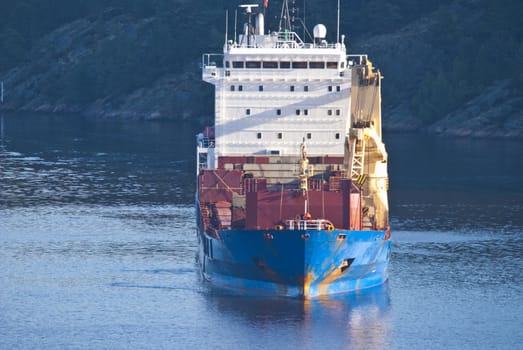 ringdalsfjord is a boundary fjord of norway and sweden, it extends from the oslo fjord and to halden, where it goes into iddefjord, picture is shot from svinesund bridge and shows bbc europe on the way out of the fjord, bbc europe is a cargo ship, is 120X20 meters and sails under antigua barbuda [ag] flag.