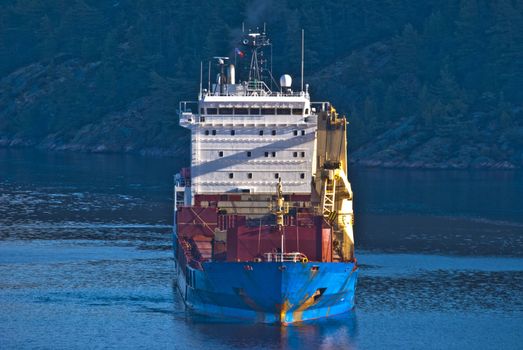 ringdalsfjord is a boundary fjord of norway and sweden, it extends from the oslo fjord and to halden, where it goes into iddefjord, picture is shot from svinesund bridge and shows bbc europe on the way out of the fjord, bbc europe is a cargo ship, is 120X20 meters and sails under antigua barbuda [ag] flag.