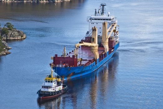 when it comes so large ships as bbc europe in ringdalsfjord they must have towing assistance to get out to the open sea and then comes little tug herbert of benefit