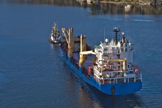 when it comes so large ships as bbc europe in ringdalsfjord they must have towing assistance to get out to the open sea and then comes little tug herbert of benefit