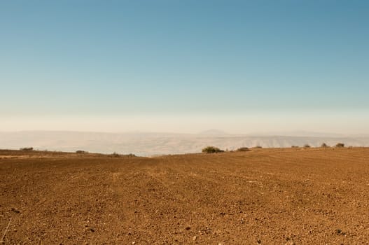 Agriculture fields . Landscape Of North Galilee In Early winter, Israel.