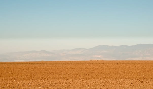 Agriculture fields . Landscape Of North Galilee In Early winter, Israel.