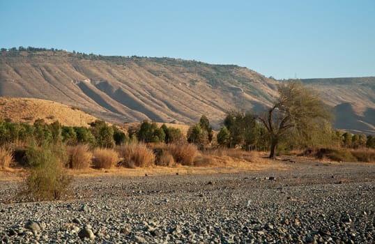 Sea of Galilee .Landscape Of North Galilee In Early winter, Israel.