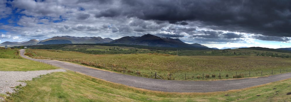 Panoramic of Ben Nevis the highest moutain in Scotland and the UK