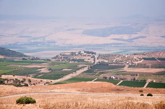 Agriculture fields . Landscape Of North Galilee , Israel.