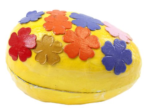 Yellow decorated paper easter egg for candy