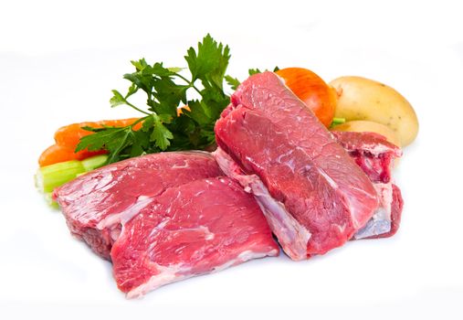 meat for boiled with fresh vegetables