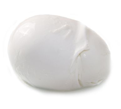 fresh italian mozzarella on white background 