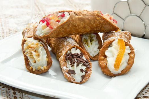 mixed Sicilian cannoli