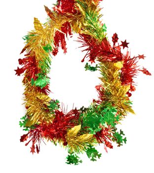 Christmas wreath decoration on white
