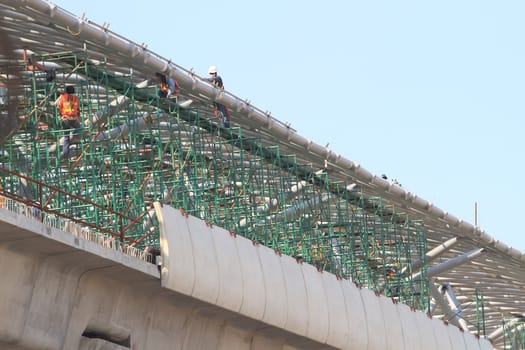 ky Train System's construction at Bangbuathong, Nonthaburi, Thailand