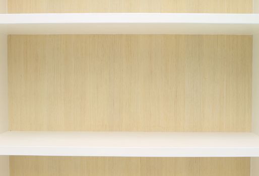 Blank wooden bookshelf